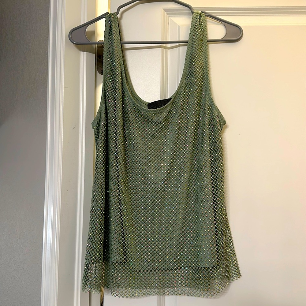NWT Sunday in Brooklyn, Anthropologie- sparkly green tank top